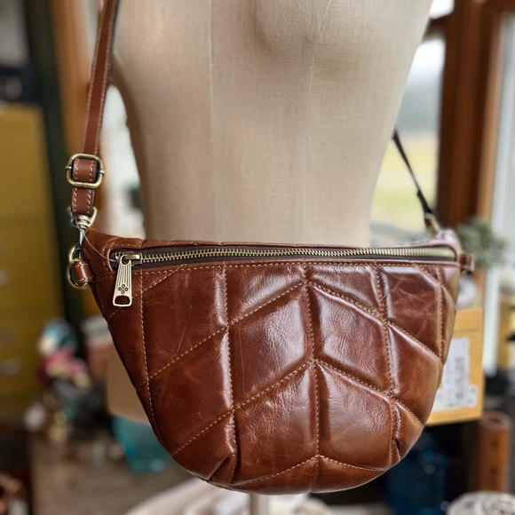 PATRICIA NASH TINCHI BELT BAG CROSSBODY LEATHER TAGS INTACT BRUSHED BRASS - Picture 14 of 15